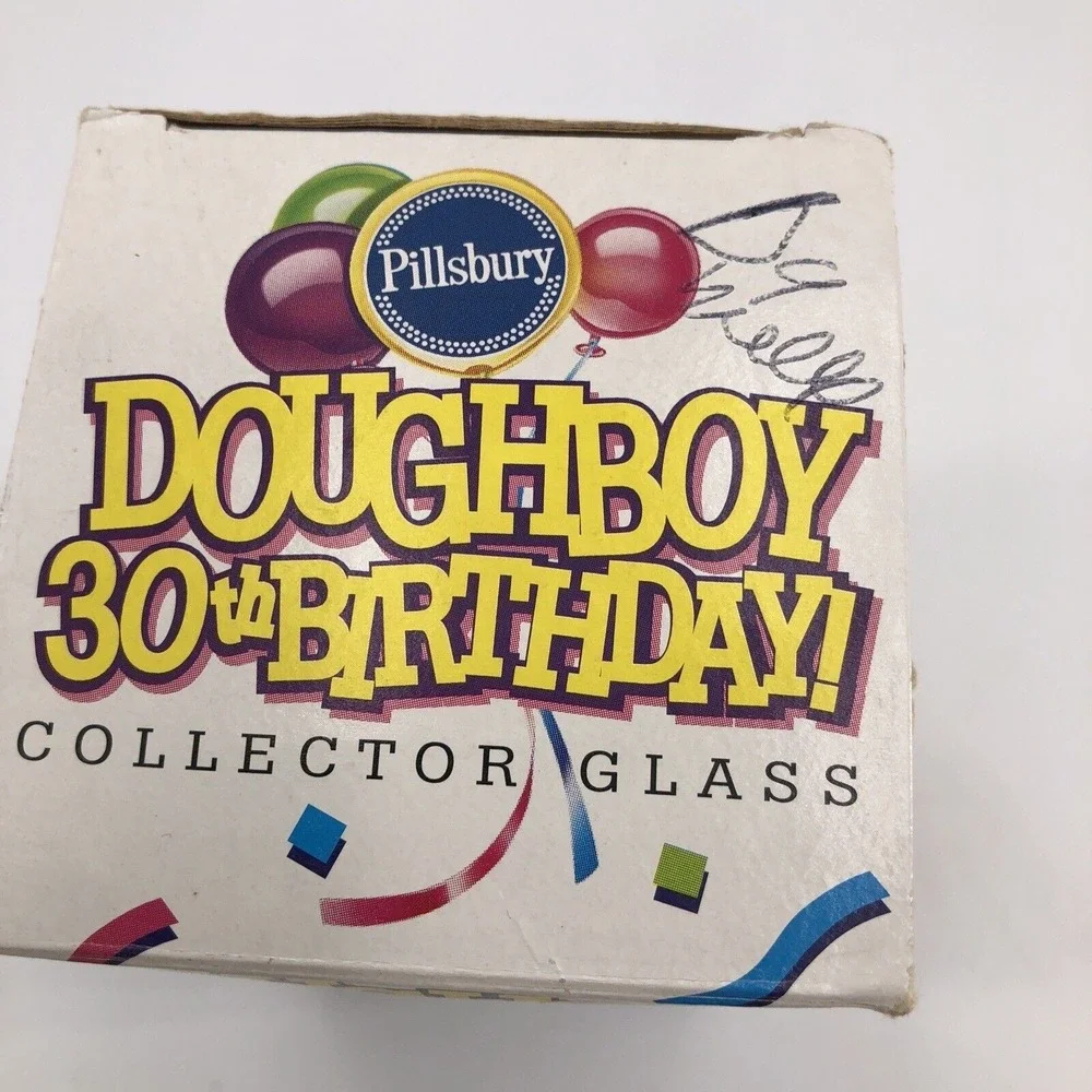 Pillsbury Doughboy Collector Glass 1995 Original Box 30th Birthday VTG Collector